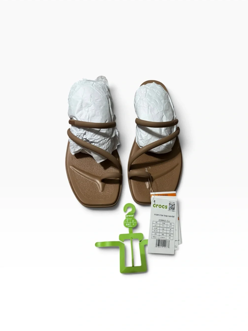 CROCS Women's Strappy Toe-Ring Sandals in Brown